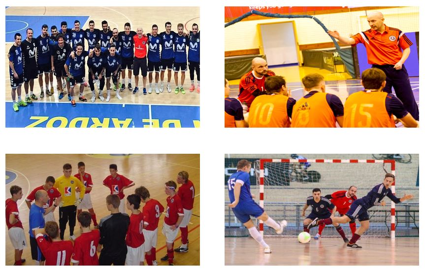 Futsal Scotland four images in a collage